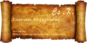 Cserven Krisztofer névjegykártya