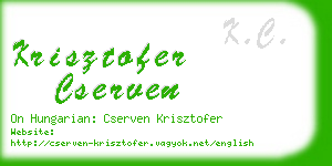 krisztofer cserven business card